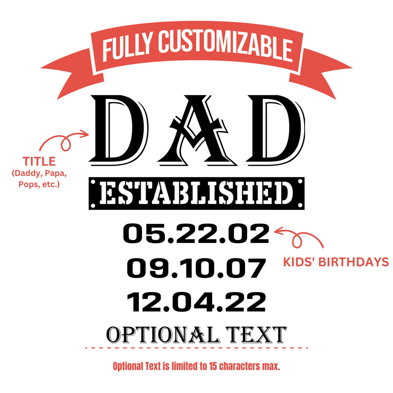 Personalized Dad Gift Beer Glass, Dad Established Custom Kids Birthdays, Father's Day Glasses Gift for Daddy, Papa, Pops, Dad Drinking Glass