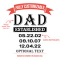 Dad Established Custom Tumbler, Personalized Names & Dates, Dad Gift from Daughter, Dad Tumbler, Skinny Tumbler Father's Day Gift for Dad
