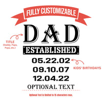 Thumbnail for Dad Established Custom Tumbler, Personalized Names & Dates, Dad Gift from Daughter, Dad Tumbler, Skinny Tumbler Father's Day Gift for Dad