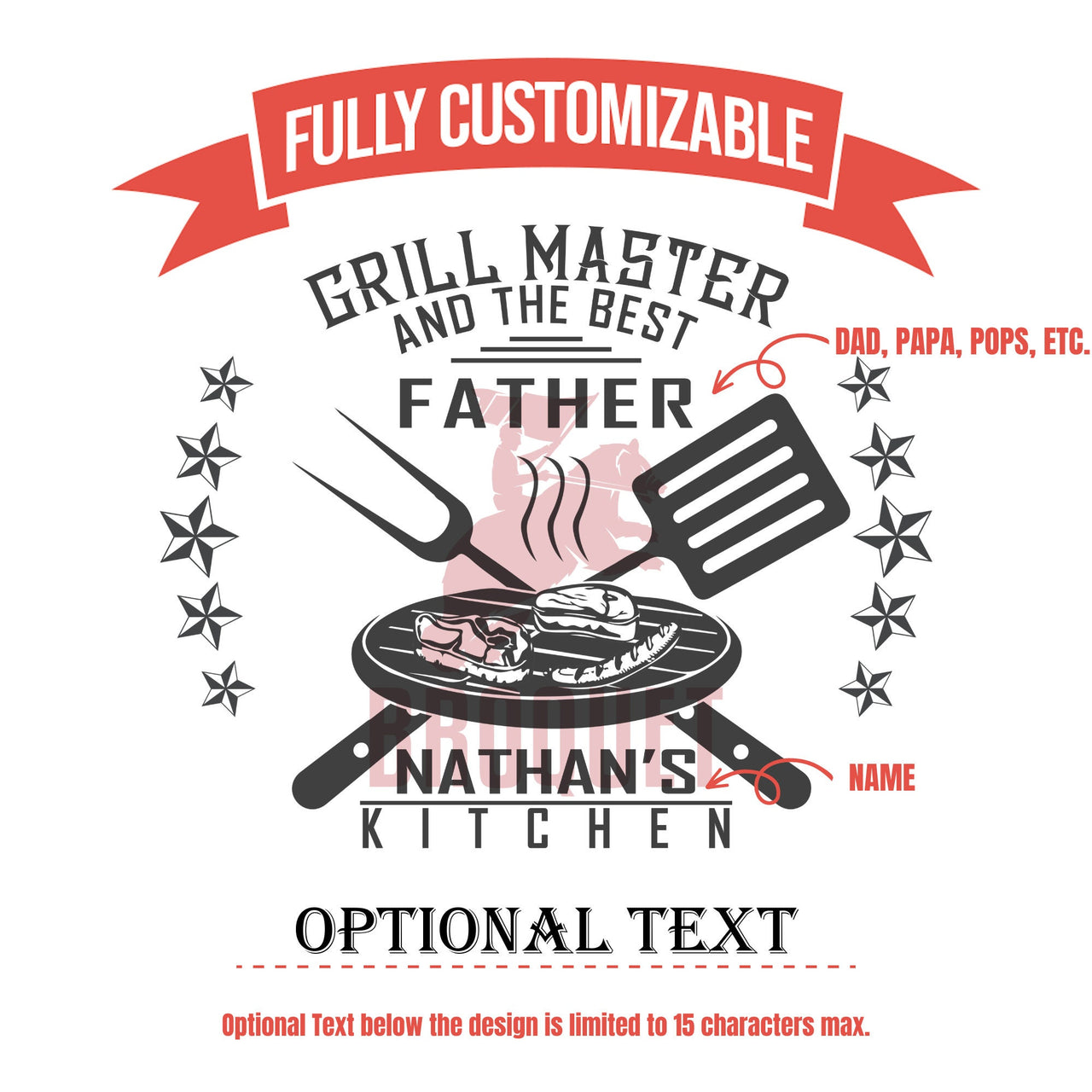 Grill Master's BBQ Set - Personalized Gift for Best Dad, Papa, Step Dad