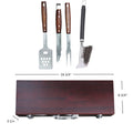 Custom BBQ Grill Gift Set: Rosewood Box with 3-Piece Grill Accessories