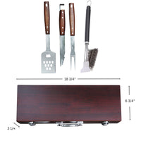 Thumbnail for Custom BBQ Grill Gift Set: Rosewood Box with 3-Piece Grill Accessories
