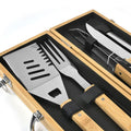 Personalized Custom Grilling Tool Set for Dad: 5-Piece Bamboo BBQ Gift