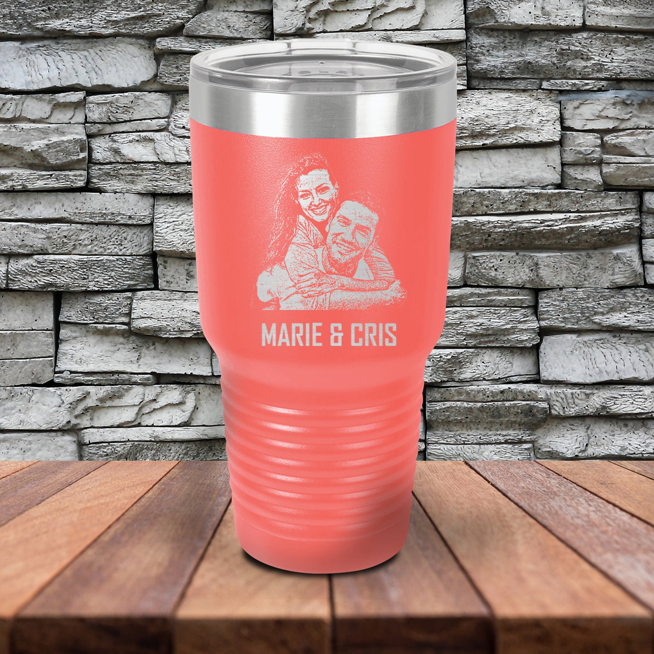 Personalized 30 oz Dad Photo Tumbler, Custom Father Portrait Tumbler Gift from Son, Daughter, Wife, Custom Picture Tumbler for Dad, Grandpa