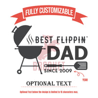 Thumbnail for Custom Grill Set Best Flippin Dad Since YEAR Personalized BBQ Set Bamboo Grill Gift, New Dad Gift Meat Lover Grill Lover Grill Accessories