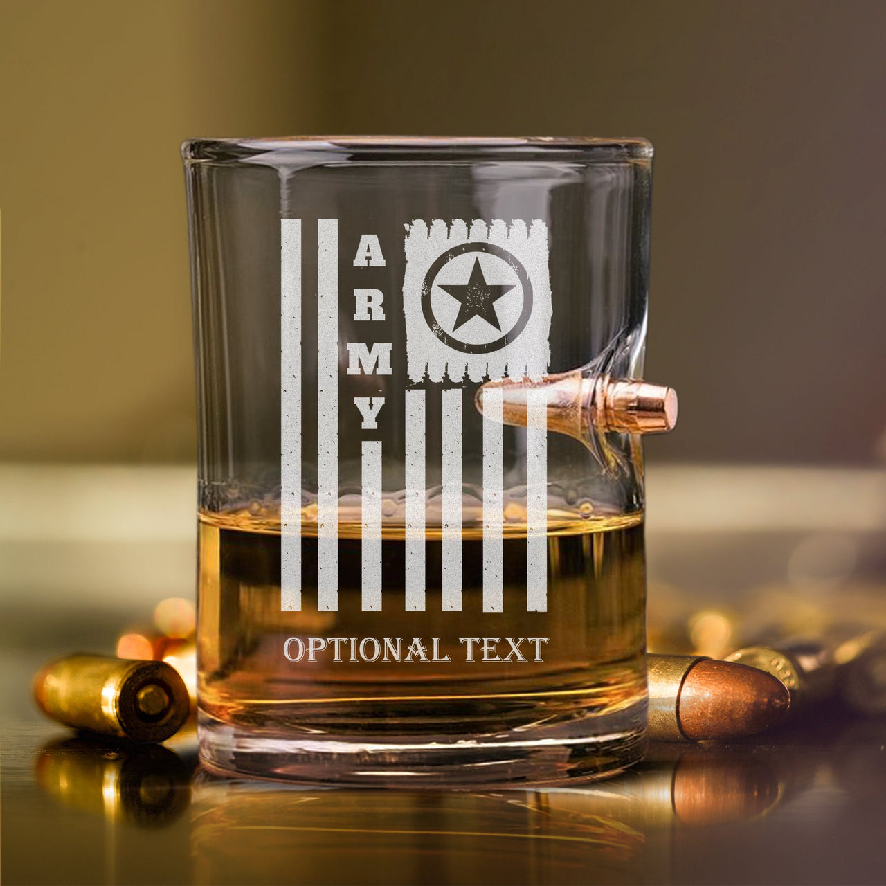 Custom Airforce 10 oz Bullet Glass, American Flag US Airforce Gift Bullet Whiskey Glass, Personalized Engraved Glass Military Bullet Glass