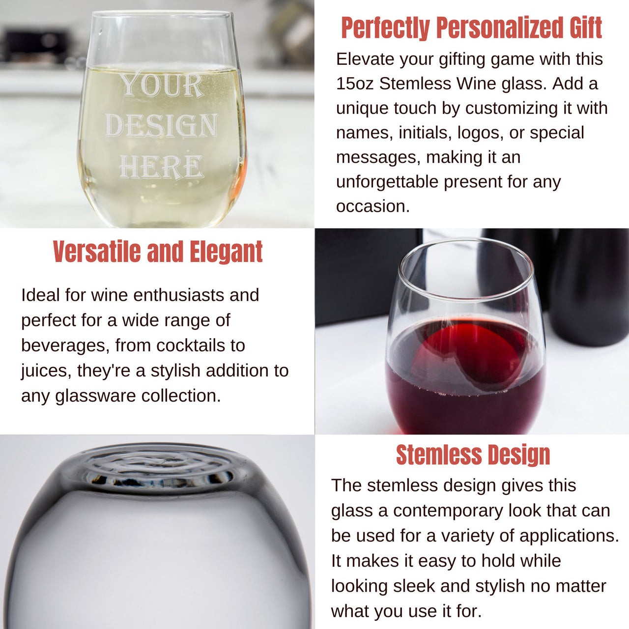 Your Design 15oz Stemless Wine Glass