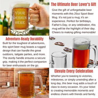 Thumbnail for Custom Text / Design 25oz Beer Mug Glass, Personalized Beer Glass Oktoberfest Mug Beer Lover Gift, Custom Etched Beer Mugs Bulk Glasses Gift