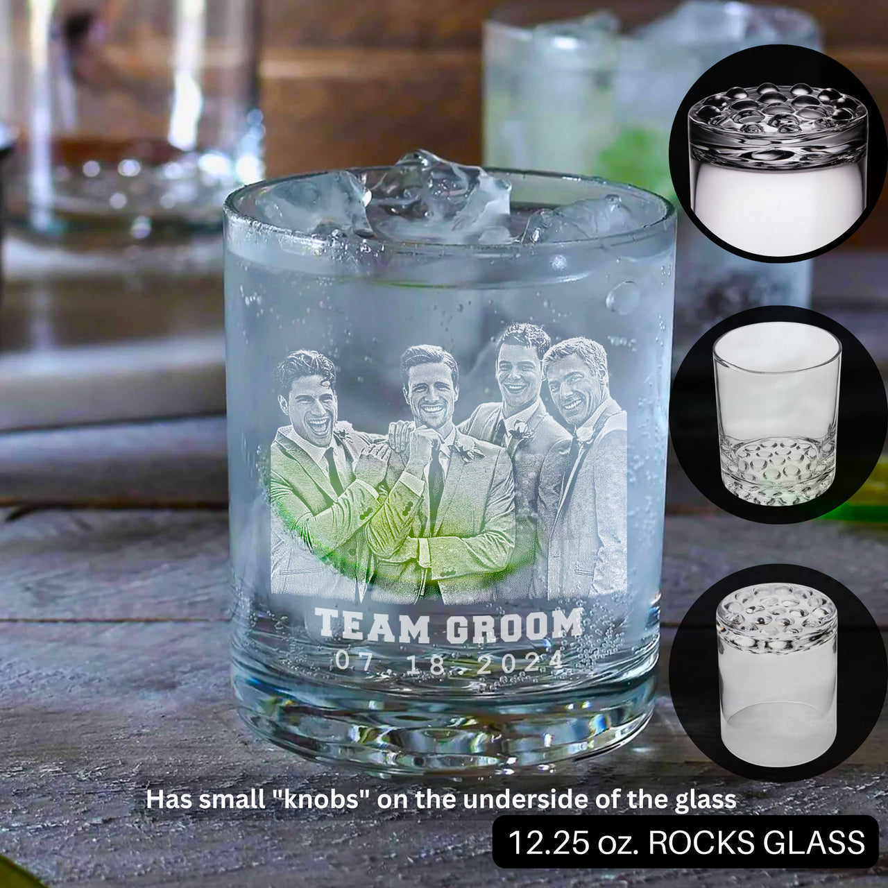 Father of the Bride Picture Glasses, Custom Portrait Dad of Bride Gift, Personalized Photo on Glass Parents of the Bride Gift Drinkware