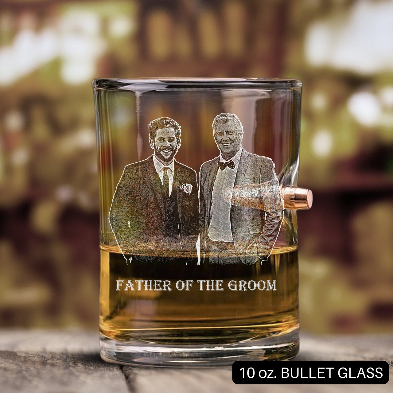 Father of the Bride Picture Glasses, Custom Portrait Dad of Bride Gift, Personalized Photo on Glass Parents of the Bride Gift Drinkware