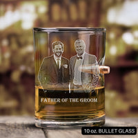 Thumbnail for Father of the Bride Picture Glasses, Custom Portrait Dad of Bride Gift, Personalized Photo on Glass Parents of the Bride Gift Drinkware