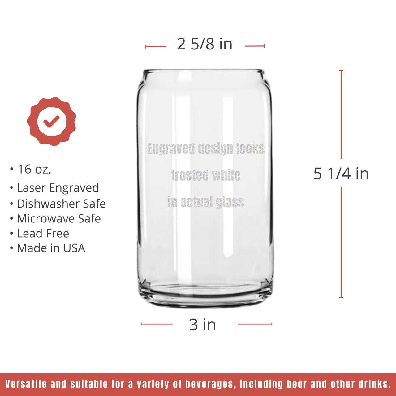 Your Logo 16oz Beer Can Glass Company Logo Etched Glasses, Corporate Gifts Custom Beer Can Glass, Employee Gift, Promotional Gift for Client