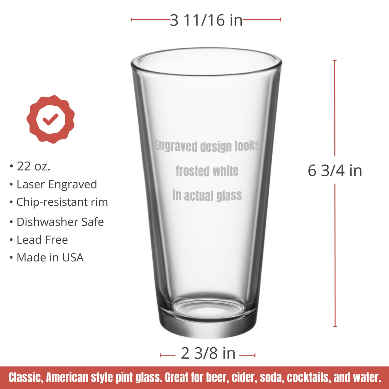 Personalized 22oz Beer Glasses Customized Company Logo – Bulk Orders
