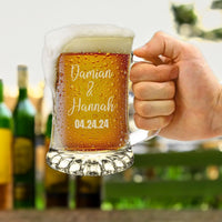 Thumbnail for Personalized Beer Mug, Custom TEXT 25oz Beer Mug Glass, Customized Engraved Beer Mug for Bar, Home Barware Glass Mug, Custom Beer Stein Dad