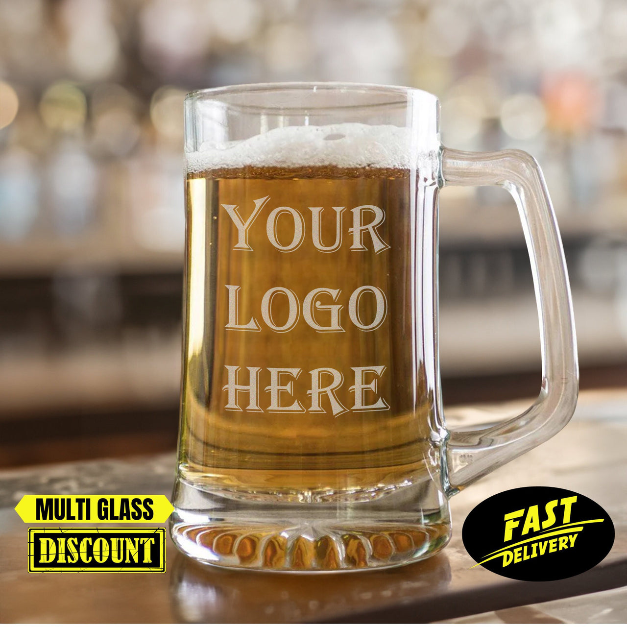 Personalized Beer Mug Gift, Custom LOGO 25oz Beer Mug Glasses, Bar ware, Company Logo, Brand Logo, Corporate Gift, Gift for Employee, Client