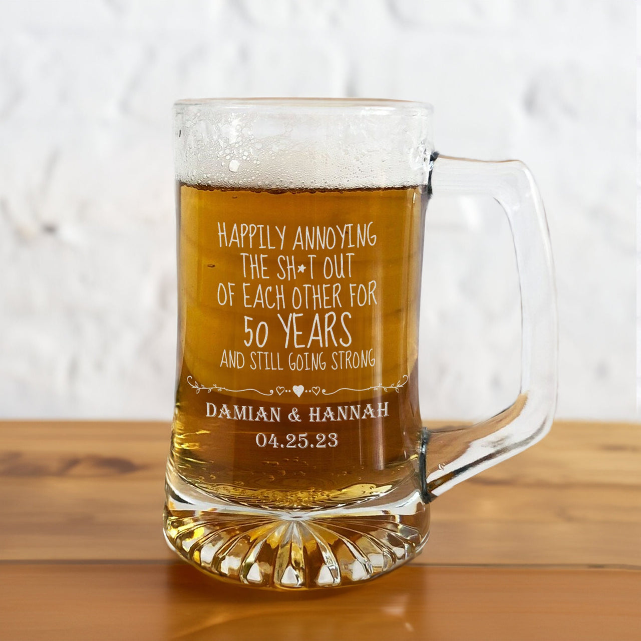 Custom Text / Design 25oz Beer Mug Glass, Personalized Beer Glass Oktoberfest Mug Beer Lover Gift, Custom Etched Beer Mugs Bulk Glasses Gift