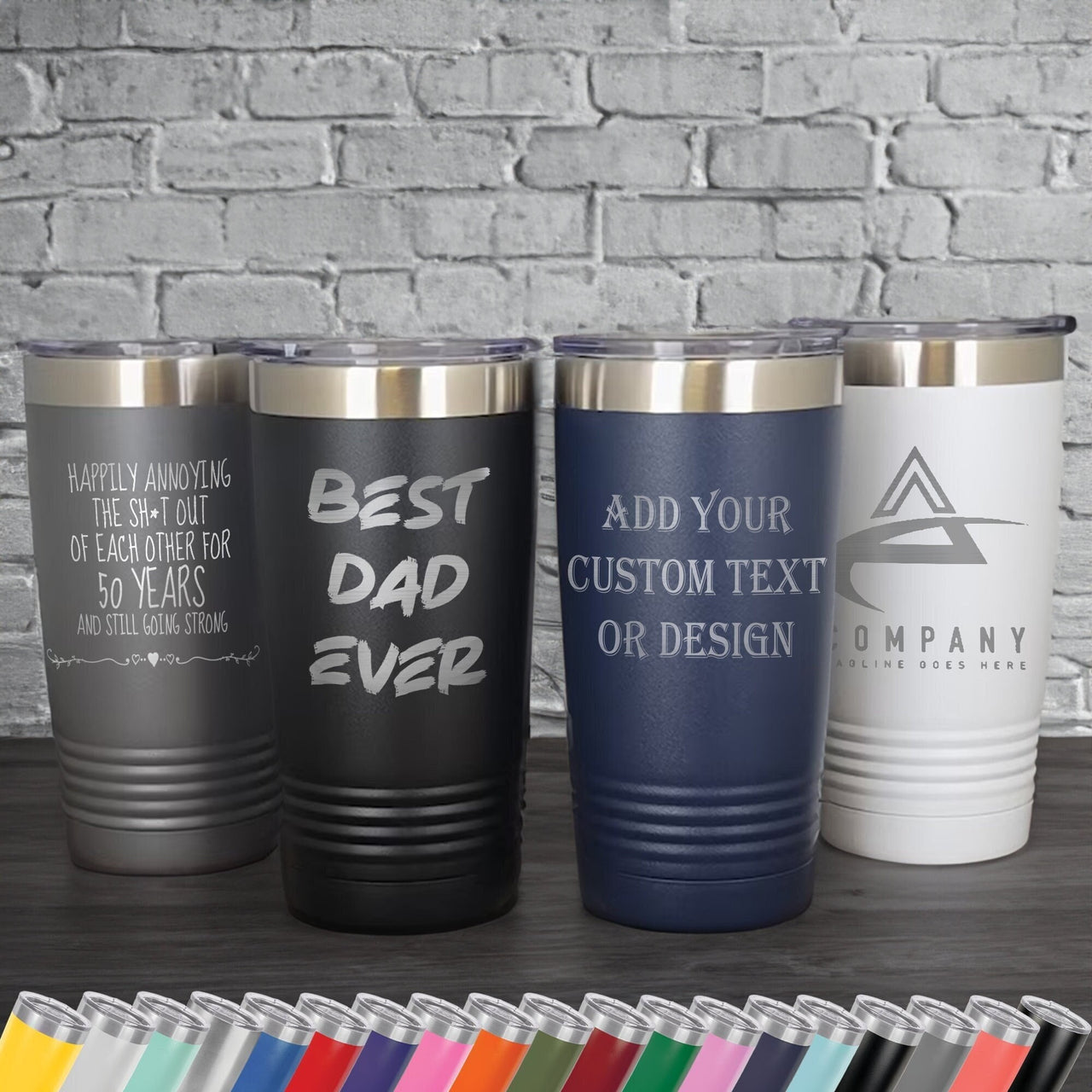 20 oz Ringneck Tumbler Your Text, Design, Custom Wholesale Tumblers, Laser Engraved Cup, Personalized Tumblers Hot/Cold Custom Business Gift
