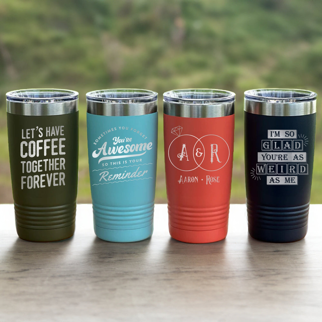 Personalized Text 20oz Tumbler, Custom To Go Cup, Custom TEXT HERE Engraved Tumbler, Laser Engraved Cup Book Quote Gift, Trendy Tumbler Gift
