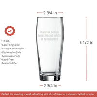 Thumbnail for Personalized 16 oz Willi Becher Beer Glass Your Design, Custom Engraved Glass, Custome Design Perfect for Wedding Favor, Bar ware, Home Bar