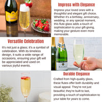 Thumbnail for Custom 8oz Champagne Flute Glass Your Design Wedding Favors Bulk, Personalized Flutes Groom Bride Glasses, Engraved Wedding Toasting Flutes
