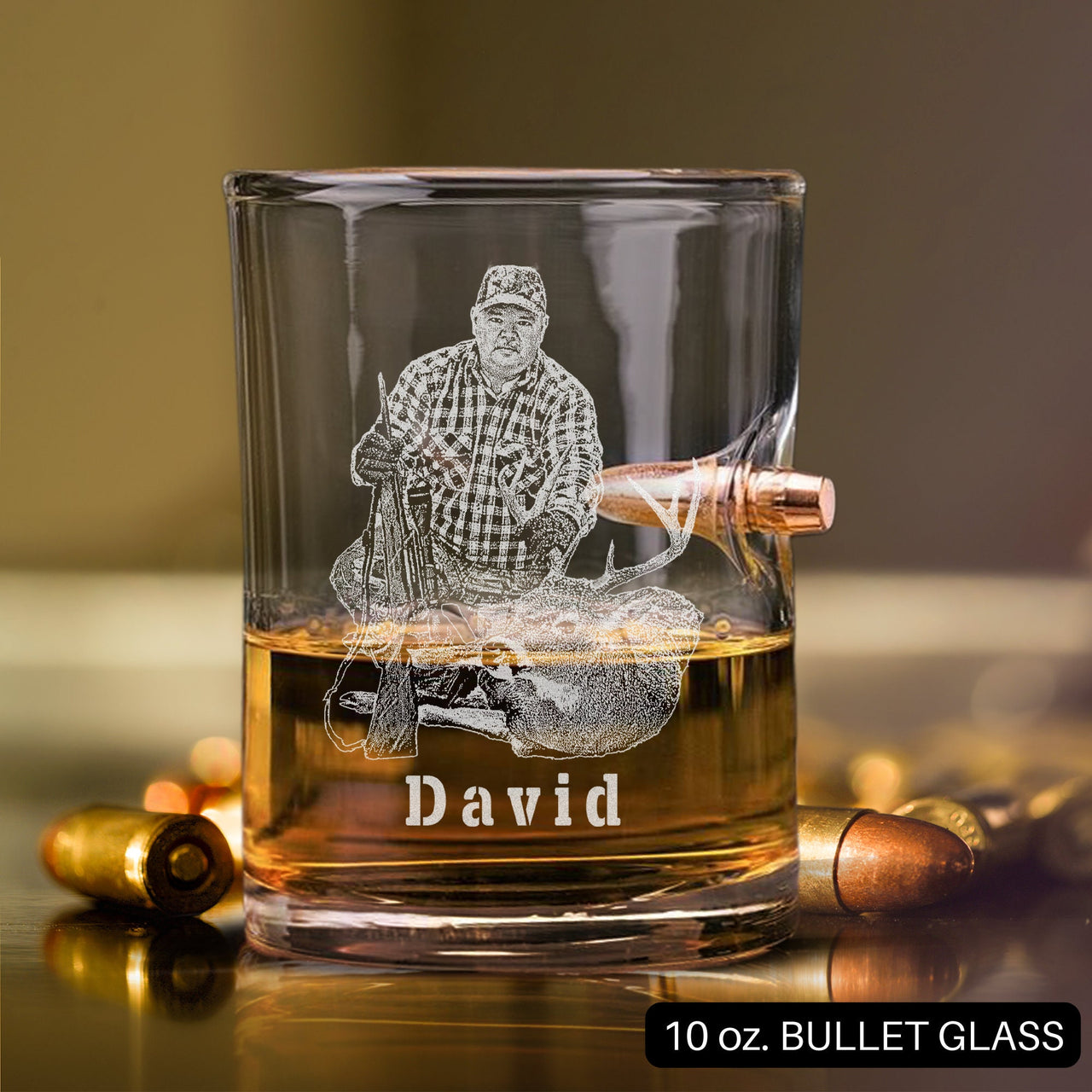 Custom Photo on Glassware Unique Dad Gifts for Hunter