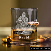 Thumbnail for Custom Portrait from Picture Glassware Gifts for Hunter